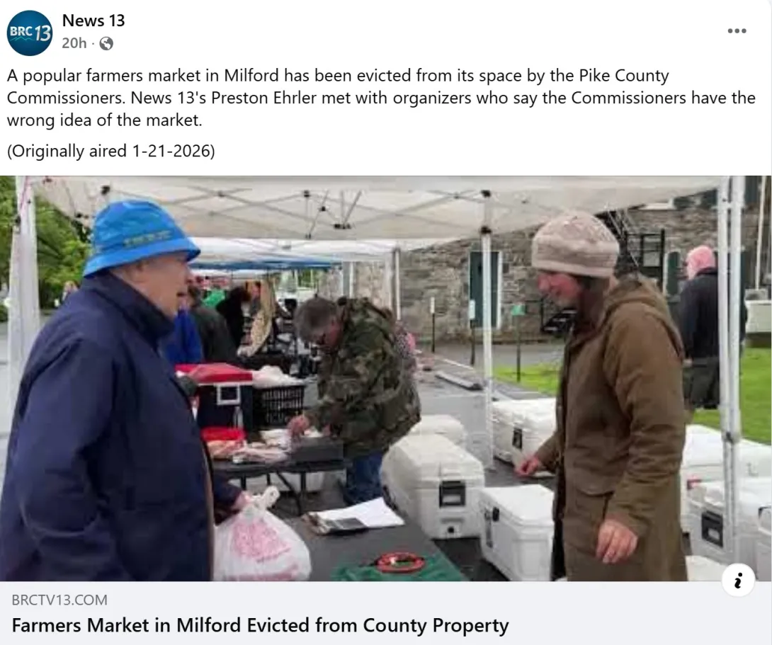 farmers market evicted in milford